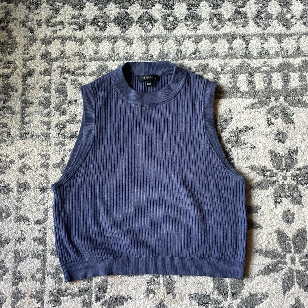 Blue crop vest